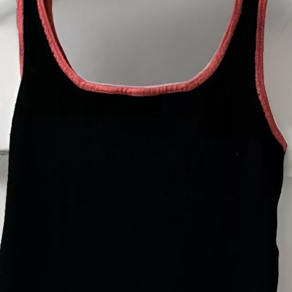 Black W/ Pink Ribbed Tank - Picture 2 of 5